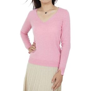 Women's 100% Cashmere V-Neck Sweater, Regular Fit, Premium Knit Jumper for Autumn and Winter