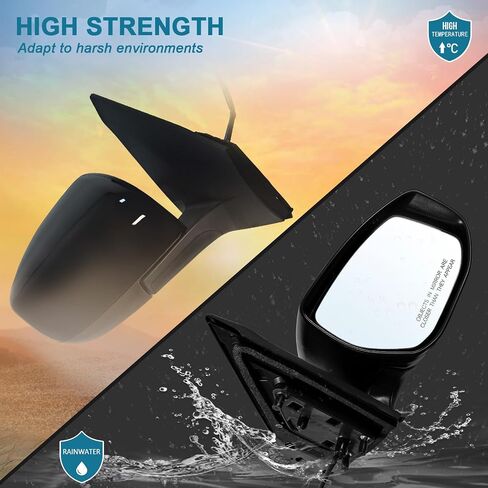 Right Passenger Side Mirror Assembly Fits 2013-2019 Nissan Sentra with Power Glass Manual Folding Match to Black Replace NI1321238(3 Pins) in Saudi Arabia