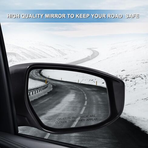 Right Passenger Side Mirror Assembly Fits 2013-2019 Nissan Sentra with Power Glass Manual Folding Match to Black Replace NI1321238(3 Pins) in Saudi Arabia