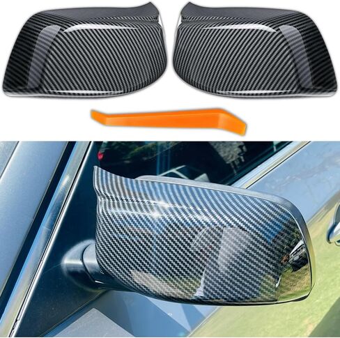 Sport Carbon Fiber Side Mirror Cover Caps Replacement for 2005-2010 BMW 5 Series E60 M5 545i 550i M6 E64 645Ci 630i 650i E63 Accessories Exterior Trim Parts Tuning Accesorios, 1 Pair in Kuwait