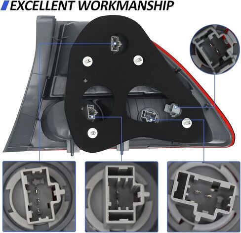 Tail Light Lens for 2006 2007 2008 Honda Civic 4-Door Sedan/Hybrid Driver's Side Rear Brake Light Tail Light Assembly Replacement HO2801165 33501-SNA-A02 (Left) in Saudi Arabia