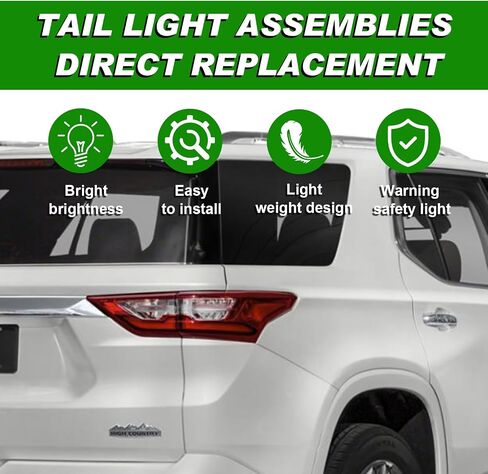 Led Tail Lights Assembly Compatible with Chevy Traverse 2018 2019 2020 2021 Right Passenger Side Tailights Rear Lamp with Bulb Replacement 84618032 GM2805130 in Kuwait