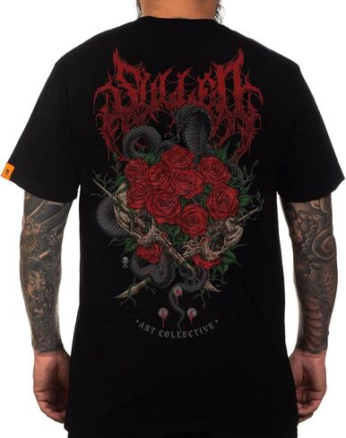 تي شيرت Sullen الرجالي Poisoned Petals Tattoo Lifestyle Graphic Sulleween Capsule ممتاز بأكمام قصيرة in Kuwait