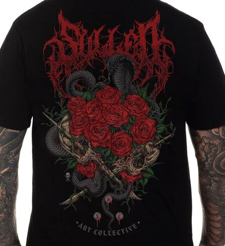 تي شيرت Sullen الرجالي Poisoned Petals Tattoo Lifestyle Graphic Sulleween Capsule ممتاز بأكمام قصيرة in Kuwait