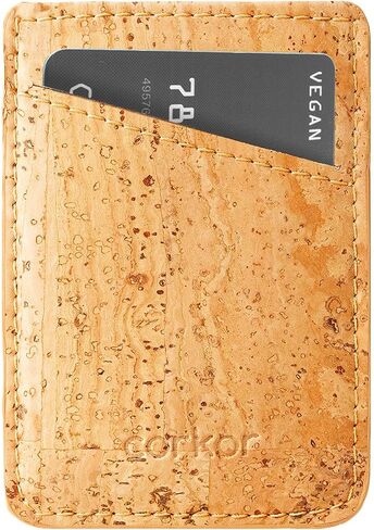 Vegan Front Pocket Wallet Men Minimalist Slim Cards Eco Durable Cork in Saudi Arabia