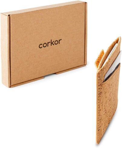Vegan Front Pocket Wallet Men Minimalist Slim Cards Eco Durable Cork in Saudi Arabia