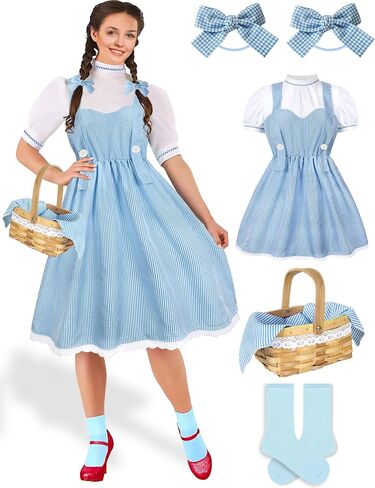 CICOCI Adult Blue Plaid Dress Halloween Costume For Women Outfits in Kuwait