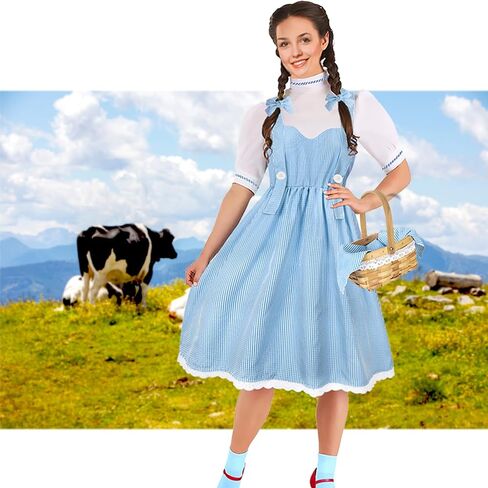 CICOCI Adult Blue Plaid Dress Halloween Costume For Women Outfits in Kuwait