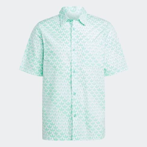 adidas Originals Monogram All Over Print Short Sleeve Woven Easy Green LG in Saudi Arabia