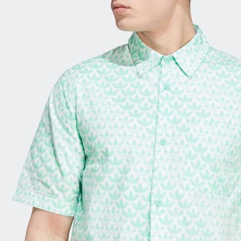 adidas Originals Monogram All Over Print Short Sleeve Woven Easy Green LG in Saudi Arabia