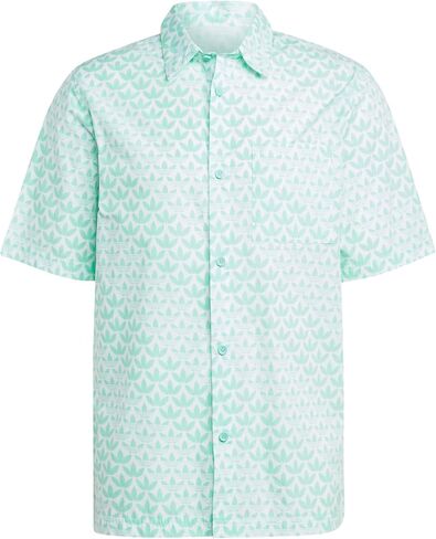 adidas Originals Monogram All Over Print Short Sleeve Woven Easy Green LG in Saudi Arabia