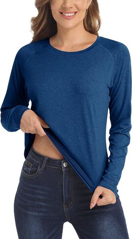 TACVASEN Women T Shirts Long Sleeve Sun Protection Shirts UPF 50+ Workout Shirts Running Shirts Athletic Shirts Violets in Saudi Arabia
