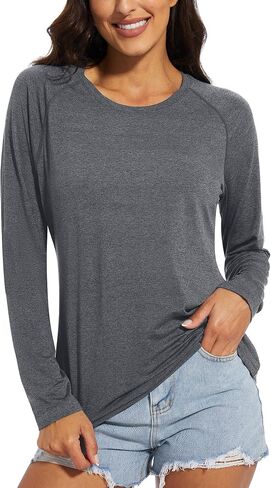 TACVASEN Women T Shirts Long Sleeve Sun Protection Shirts UPF 50+ Workout Shirts Running Shirts Athletic Shirts Violets in Saudi Arabia