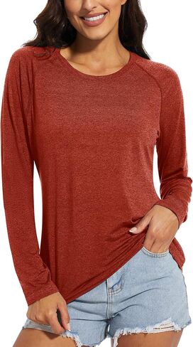 TACVASEN Women T Shirts Long Sleeve Sun Protection Shirts UPF 50+ Workout Shirts Running Shirts Athletic Shirts Violets in Saudi Arabia