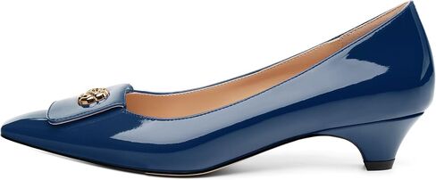 Womens Pumps, Small Square Toe Kitten Heel Pumps for Women, Dress Pumps with Flower Buckle in Kuwait