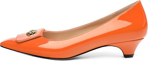 Womens Pumps, Small Square Toe Kitten Heel Pumps for Women, Dress Pumps with Flower Buckle in Kuwait
