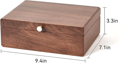 CHOSIN Black Walnut Wooden Jewelry Box for Women 2 Layer Jewelry Organizer with Removable Tray for Watches Rings Earrings Necklace Bracelets Christmas Gifts in Kuwait