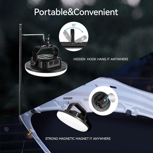 VAVOFO 42W 4000LM LED Camping Lantern Rechargeable, 10,000mAh Power Bank, 3 Lighting Modes, IP65 Waterproof Flashlight , Portable Tent Light with Magnetic Base for Emergencies & Holiday Fun! in Saudi Arabia