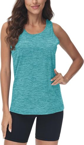 TACVASEN Women's Workout Tank Tops Lightweight Athletic Yoga Crewneck Sleeveless Shirts Exercise Fitness Tops in Saudi Arabia