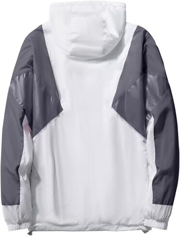 Windbreaker Men 90s Vintage Retro Zip up Hoodie Jackets Lightweight Wind Breakers in Saudi Arabia