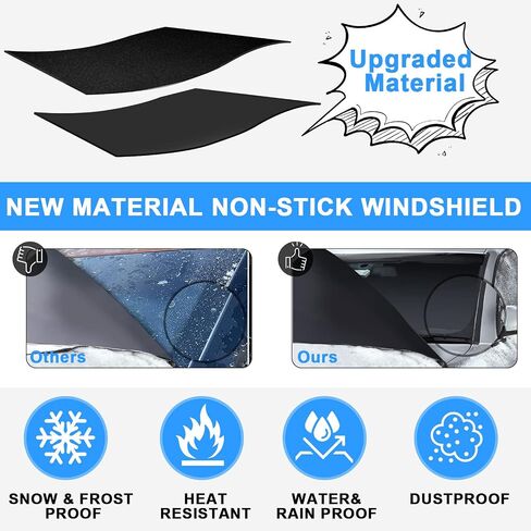 Car Windshield Cover for Ice and Snow - Upgrade Material – Fast Remover Frost Ice Snow Hail -Waterproof, Best for Winter Window Protector Accessories - Fit for All Auto (69 x 47 Inches) in Saudi Arabia