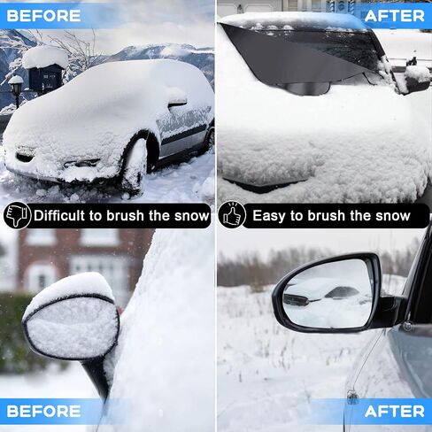 Car Windshield Cover for Ice and Snow - Upgrade Material – Fast Remover Frost Ice Snow Hail -Waterproof, Best for Winter Window Protector Accessories - Fit for All Auto (69 x 47 Inches) in Saudi Arabia
