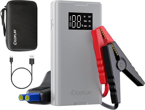 IDEAPLAY Jump Starter, 1500A Car Battery Jump Starter Portable for Up to 7.0L Gas and 5.5L Diesel Engine,Type C Fast Charging Battery Jumper with LED Flashlight in Saudi Arabia