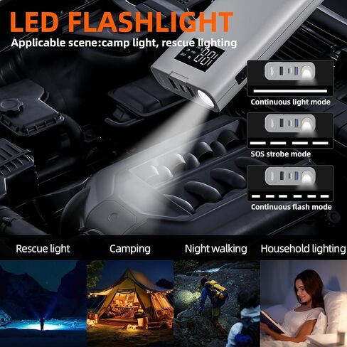 IDEAPLAY Jump Starter, 1500A Car Battery Jump Starter Portable for Up to 7.0L Gas and 5.5L Diesel Engine,Type C Fast Charging Battery Jumper with LED Flashlight in Saudi Arabia