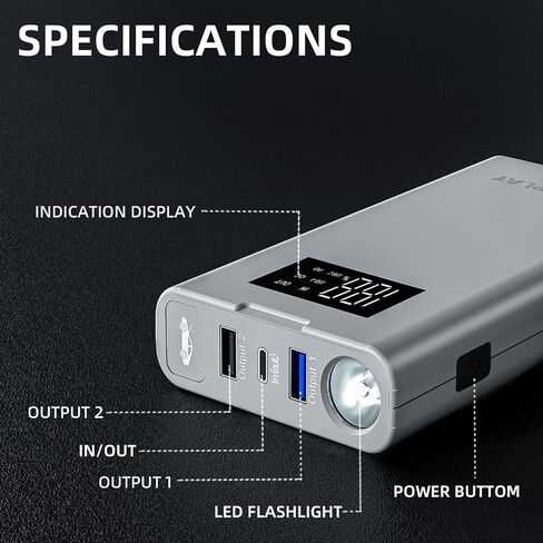 IDEAPLAY Jump Starter, 1500A Car Battery Jump Starter Portable for Up to 7.0L Gas and 5.5L Diesel Engine,Type C Fast Charging Battery Jumper with LED Flashlight in Saudi Arabia