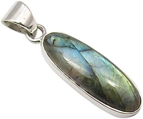 925 الفضة الاسترليني قلادة اللابرادوريت الأزرق 1.3 "أزياء حجر عيد الميلاد العروض الساخنة in Kuwait