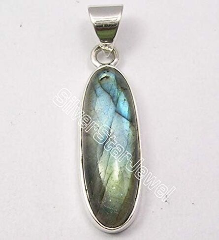 925 الفضة الاسترليني قلادة اللابرادوريت الأزرق 1.3 "أزياء حجر عيد الميلاد العروض الساخنة in Kuwait