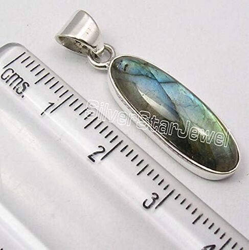 925 الفضة الاسترليني قلادة اللابرادوريت الأزرق 1.3 "أزياء حجر عيد الميلاد العروض الساخنة in Kuwait