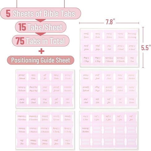 Mr. Pen- Bible Tabs, 75 Tabs, White, Laminated Bible Tabs for Women and Men, Bible Tabs for Study Bible, Bible Index Tabs, Bible Book Tabs, Bible Labels Tabs, Mr Pen Bible Tabs in Saudi Arabia
