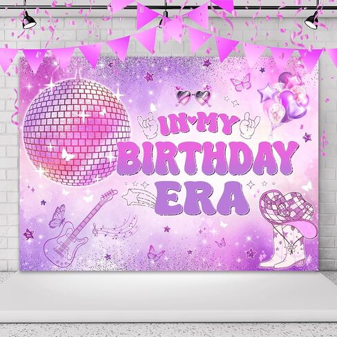 Omifly Let's Go Party 7Wx5H Backdrop for Photography Birthday for Girls Kids Cartoon Cute Floral Flower Colorful Butterfly Background Party Decorations Cake Table Banner Decor Photo Booth Studio Props in Saudi Arabia