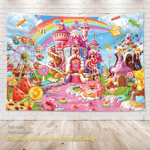 Omifly Let's Go Party 7Wx5H Backdrop for Photography Birthday for Girls Kids Cartoon Cute Floral Flower Colorful Butterfly Background Party Decorations Cake Table Banner Decor Photo Booth Studio Props in Saudi Arabia