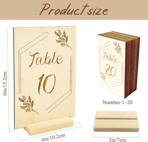 AerWo Acrylic Wedding Table Numbers 1-20 with Stands, 4x6 inches Clear Sign Place Cards with Gold Trim Green Floral Theme, Rustic Table Numbers for Wedding Reception Anniversary Baby Bridal Shower in Saudi Arabia
