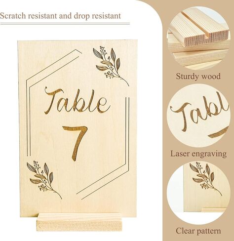 AerWo Acrylic Wedding Table Numbers 1-20 with Stands, 4x6 inches Clear Sign Place Cards with Gold Trim Green Floral Theme, Rustic Table Numbers for Wedding Reception Anniversary Baby Bridal Shower in Saudi Arabia