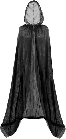 Mayplous Halloween Costume Cloak for Women Adult's Cosplay Cape Long Tulle Cape Fancy Dress Hood Dress-up for Role Play in Kuwait