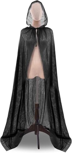 Mayplous Halloween Costume Cloak for Women Adult's Cosplay Cape Long Tulle Cape Fancy Dress Hood Dress-up for Role Play in Kuwait