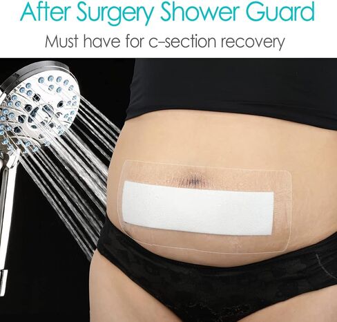 14 Pcs Waterproof C Section Shower Wound Protector 4"x8" Tummy Tuck Scar Incision Abdominal Bandage Hysterectomy Recovery Must Haves Post Surgery Dressing Cover in Saudi Arabia
