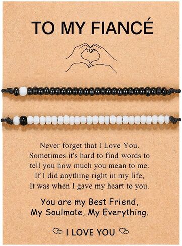 Valentine's Day Couples Morse Code Card Bracelets Set for Women Jewelry in Saudi Arabia