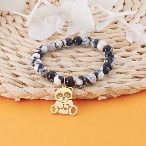 Raccoon Bracelet Raccoon Jewelry Gifts 8mm Natural Stone Elastic Friendship Bracelet Gifts for Raccoon Lovers in Saudi Arabia