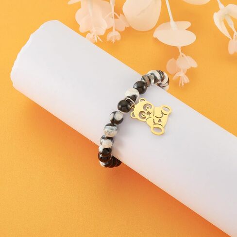 Raccoon Bracelet Raccoon Jewelry Gifts 8mm Natural Stone Elastic Friendship Bracelet Gifts for Raccoon Lovers in Saudi Arabia