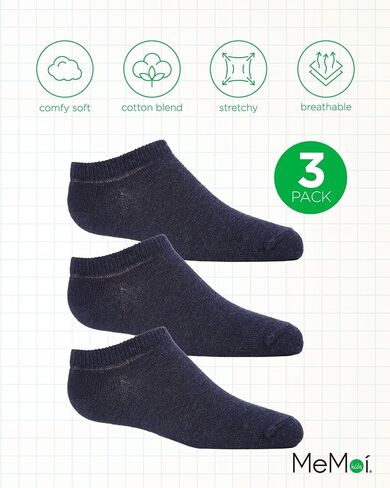 MeMoi Kids Low Cut Socks 3-Pack in Saudi Arabia