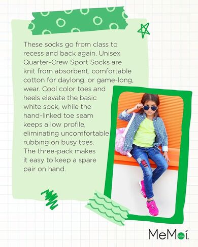 MeMoi Kids Low Cut Socks 3-Pack in Saudi Arabia