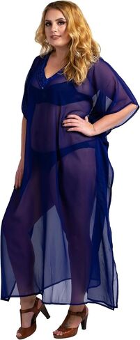 Miss Lavish London Hand Embroidered Caftans for Womens - Beach Cover Ups Kimono Dress - Kaftan Style Maxi Dresses in Kuwait