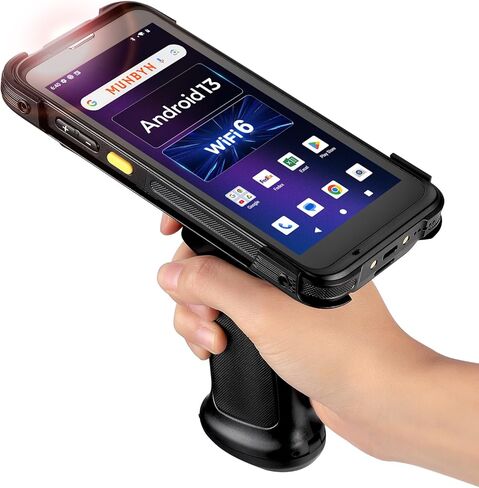 MUNBYN 2024 Android 13 Barcode Scanner with 5.5" Full Screen, Mobile Computer Handheld Wi-Fi 6, 4G LTE Wireless NFC Rugged PDA, Equip with1D 2D QR Zebra SE4710 Scanner Engine, WMS Inventory Scanner in Saudi Arabia