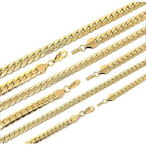 316L Stainless Steel Miami Cuban Chain Flat 4.5mm, 6mm, 8mm 16"/ 18"/ 20"/ 24" Necklace.
