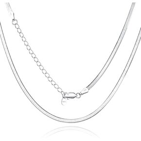 925 Sterling Silver Link Chain Necklace for Women Men, Miami Cuban Link Chain Twisted Rope Chain Figaro Chain Herringbone Snake Chain, Trendy Hip Hop Link Chain Choker Necklaces