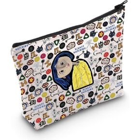 WCGXKO Horror Cartoon Movie Gift Fantasy Cartoon Movie Makeup Bag Horror Movie Lover Gift Travel Zipper Pouch (CoraliBag)